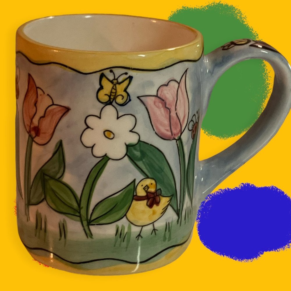 Tulip & Daisey Mug Cup Coffee Tea Flowers Never Used New Pre-Owned VG+++